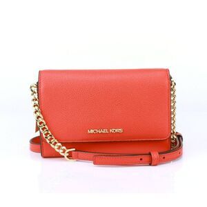 NWT Michael Kors Jet Set Travel Crossbody with Chain Coral Red